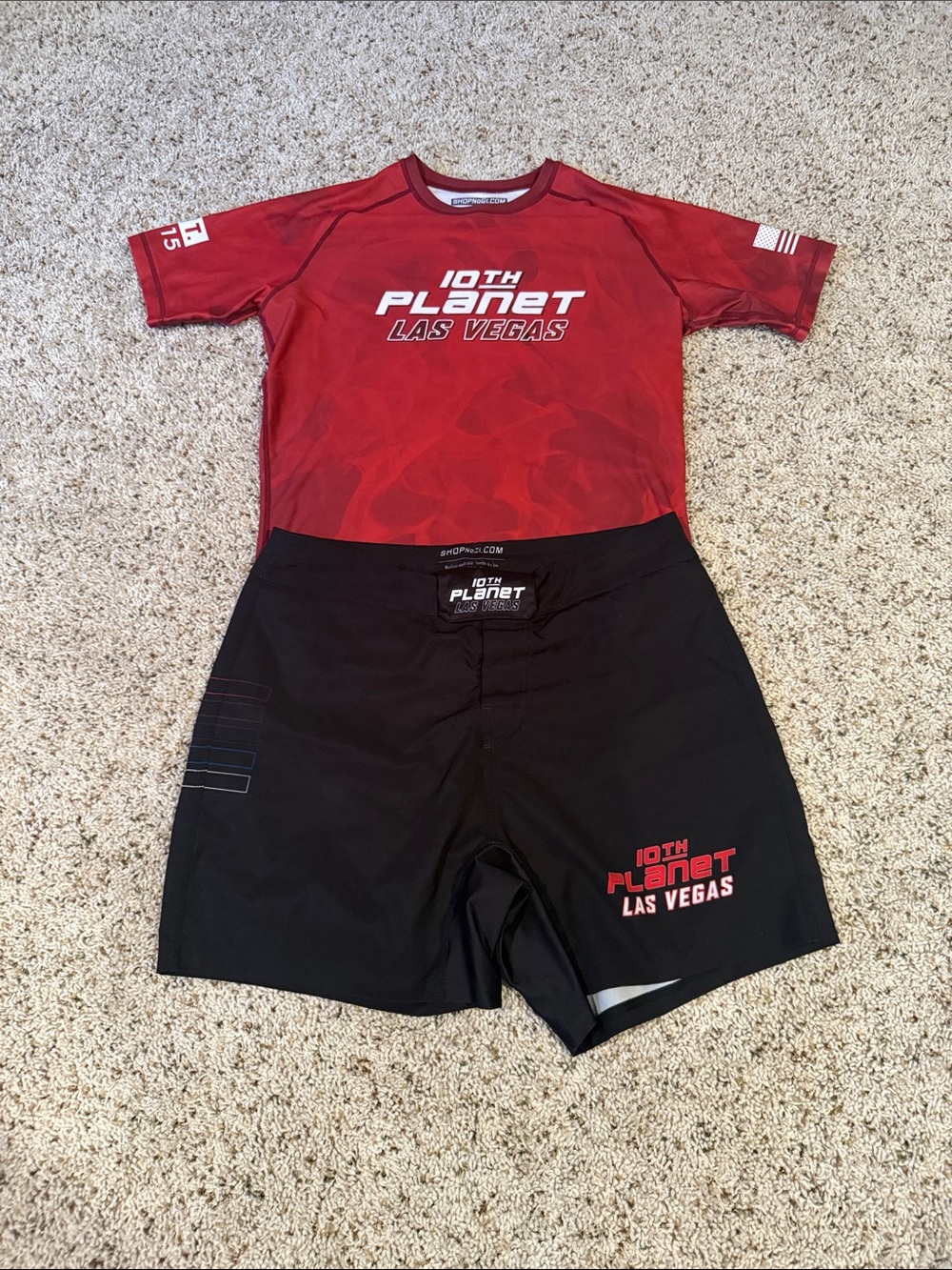 10th Planet Las Vegas Rash guard and matching shorts